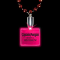 Flashing Illuminated Red Square Charm w/ Mardi Gras Beads